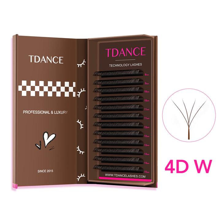 Dark Brown W Style 4D Promade Volume Fan Lashes 