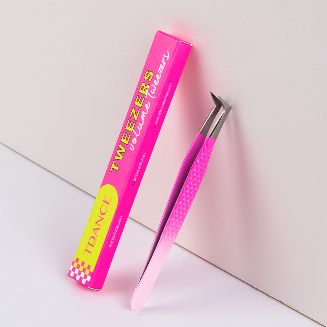 TO-01 Ombre Pink-White Tweezers For Eyelash Extension TDANCE