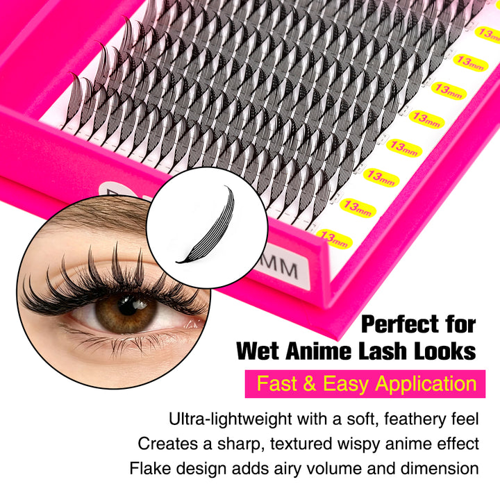 12 Rows 0.07MM Wispy Anime Lashes