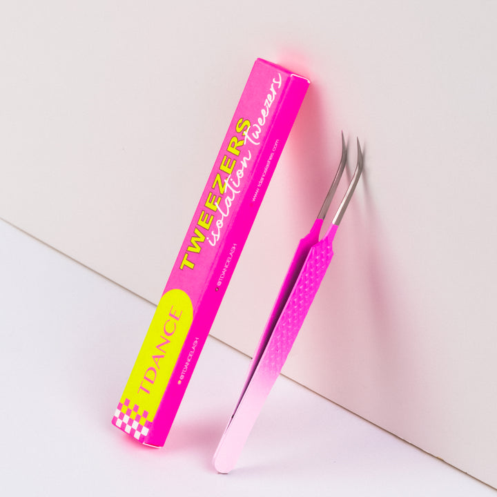 TO-02 Ombre Pink-White Tweezers For Eyelash Extension TDANCE
