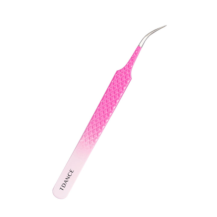 TO-02 Ombre Pink-White Tweezers For Eyelash Extension TDANCE