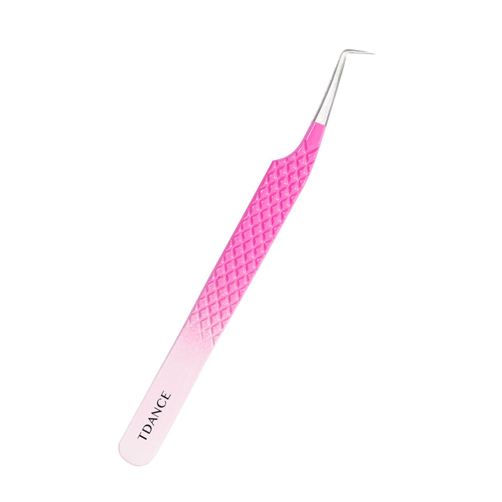 TO-03 Ombre Pink-White Tweezers For Eyelash Extension TDANCE