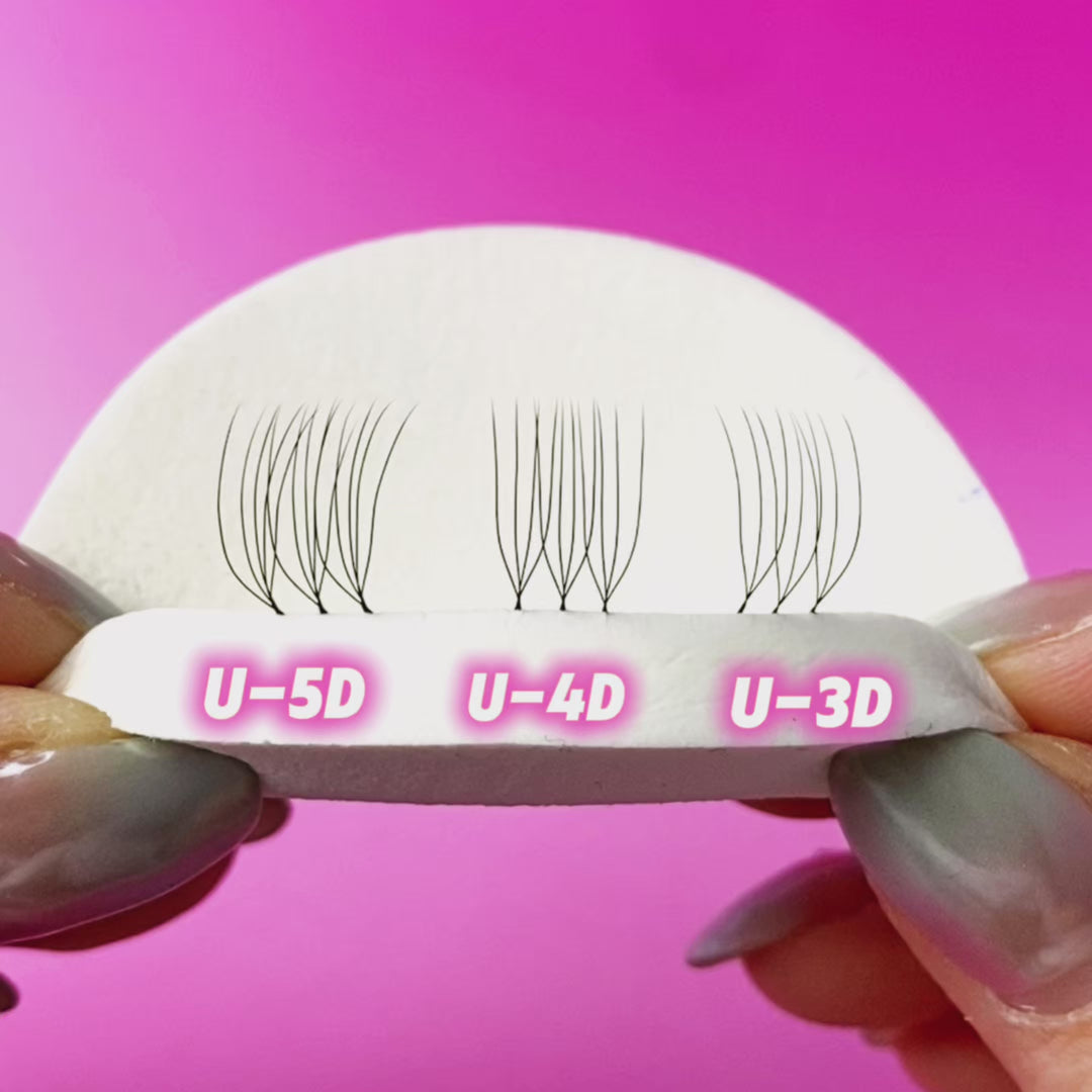 U-förmige Wimpern mit 4D-Wimpern