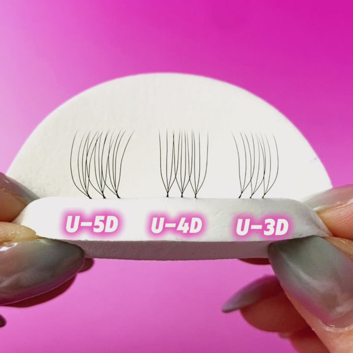 U-förmige Wimpern mit 4D-Wimpern